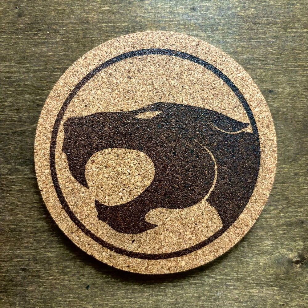 Thundercats Logo Laser Engraved Cork Coaster
